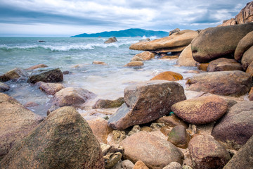 Fototapeta na wymiar Rocks , stones, sea. Vietnam Nha Trang