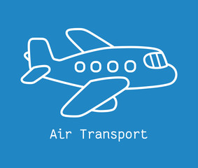 Jet airplane line icon