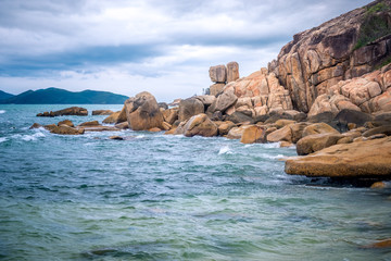 Fototapeta na wymiar Rocks , stones, sea. Vietnam Nha Trang