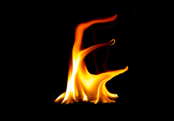 Letter E made of fire