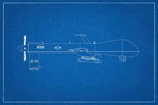 3D illustration of a military drone.