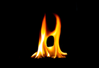 Naklejka premium Letter H made of fire