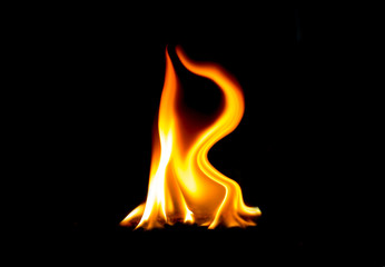 Letter R made of fire