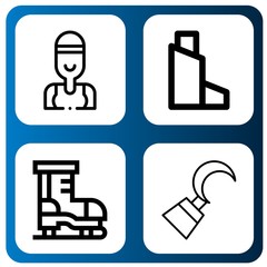 Set of figure icons such as Swimmer, Inhaler, Ice skate, Hook , figure