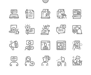 Blog Well-crafted Pixel Perfect Vector Thin Line Icons 30 2x Grid for Web Graphics and Apps. Simple Minimal Pictogram