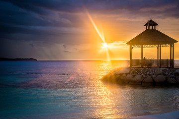 Sunset at Montego Bay Jamaica  - 280481972