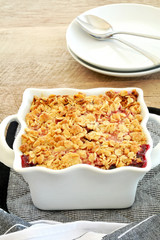 Raspberry blueberry crumble