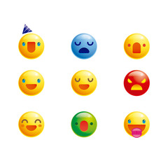 Set de lindos y emotivos emojis