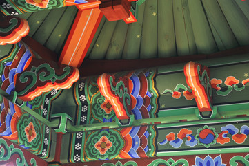 Asian culture in architecture. National traditions. Outdoors. Elements of architecture.