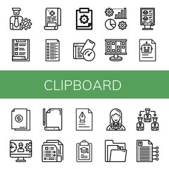Set of clipboard icons such as Manager, List, Medical report, Clipboard, Test, Management, Planning, Order, Document, Paper, Manage, Writing , clipboard