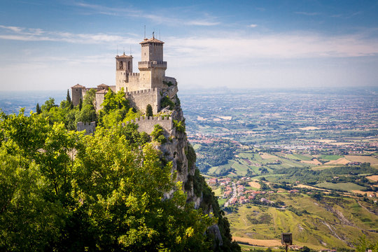Rocca della Guaita, the most ancient fortress of San Marino, Italy.