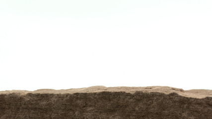 Stone and Rock empty table front of blurred white background, for product display, Blank for mockup design..