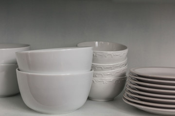 white stack plates and bowls ceramic porcelain