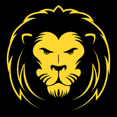 Lion face, lion head vector, logo design element.