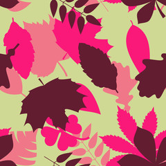 Seamless gray and pink tree leaves textile military fashion camouflage pattern vector