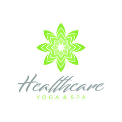 Healthcare yoga and spa logo