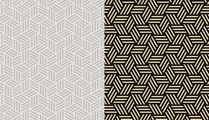 Set of seamless patterns. Abstract geometric background vector illustration