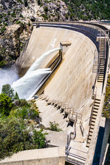Water release at O'Shaughnessy Dam due to high levels of snow melt at Hetch Hetchy Reservoir in...