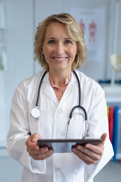 Female doctor using digital tablet in the hospital