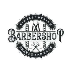 Vintage monogram logo for barbershop