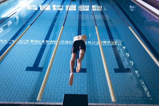 Swimmer in a pool - Powered by Adobe