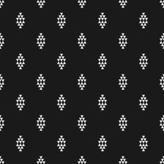 Seamless inverse black and white aztec tribal triangles textile pattern vector