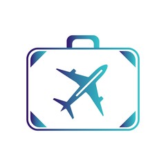 Fototapeta premium Airplane Briefcase icon for your project