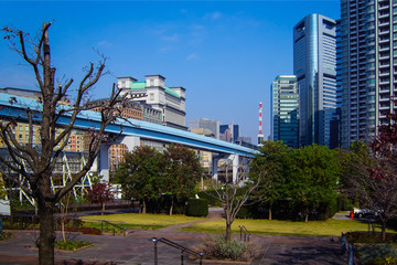 Obraz premium Shiodome area in modern Tokyo