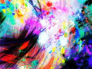 Papier Peint photo Lavable Mélange de couleurs rainbow abstract fractal background 3d rendering illustration