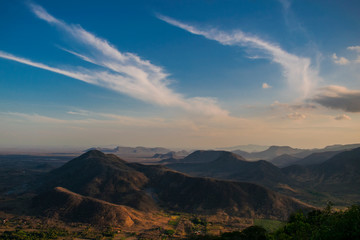 Clouds and mountains