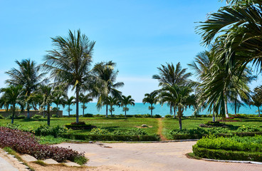 Fototapeta premium Park next to the beach in Tuy hoa Phu yen Vietnam
