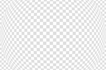 Gray checkered pattern horizontal with fisheye lens effect, vector illustration