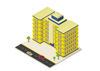 isometric modern building icon