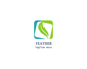 Feather logo template vector illustration