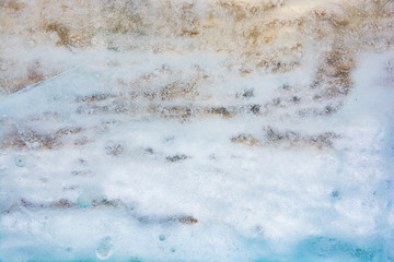 The texture of the ice. The frozen water.Winter background 