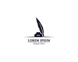 Fototapeta premium Feather ink pen logo illustartion design