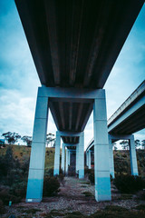 View Underneath Bridge Industrial Highway Overpass
