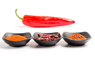 Chilies on a white background