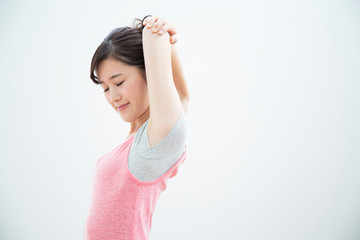 Fototapeta premium ストレッチをする女性