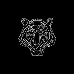 polygonal tiger head logo icon. vector illustration