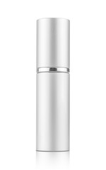 silver spray tube for cosmetic product design mock-up