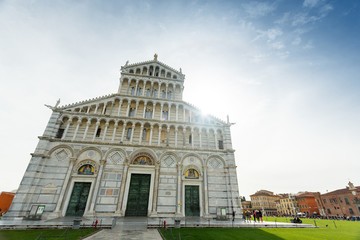 Naklejka premium Pisa cathedral facade in Italy 