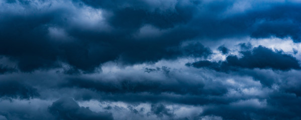 Dramatic thunder clouds in the sky.