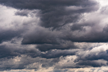 Dramatic thunder clouds in the sky.