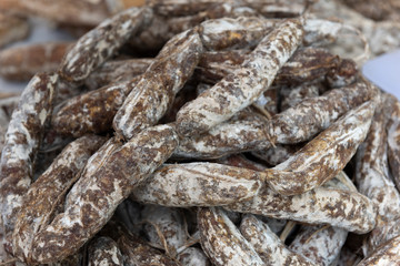 Traditional Italian salami, a highly seasoned spicy air dried sausage made from beef and pork