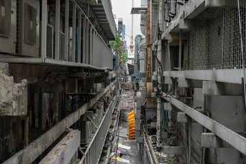 Backgrounds Textures Walkway between buildings