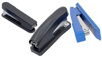 staplers isolated on a white