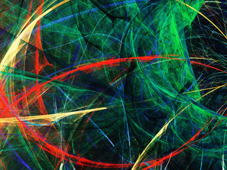 green abstract fractal background 3d rendering illustration