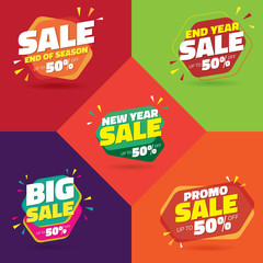 Set of Sale 50% Signs - 5 Variant