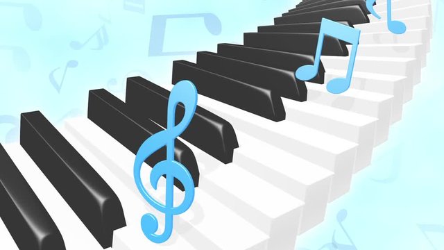 ピアノ 音符 ループ 階段 2パターン 明 背景